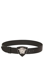 Thumbnail for your product : Versace 35mm Medusa Shield Buckle Leather Belt