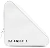 Thumbnail for your product : Balenciaga Triangle Pochette M Leather Clutch - Womens - White Black