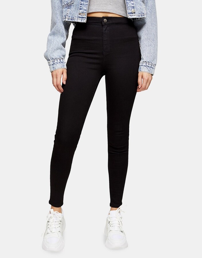 Topshop holding-power Joni jeans in black - ShopStyle