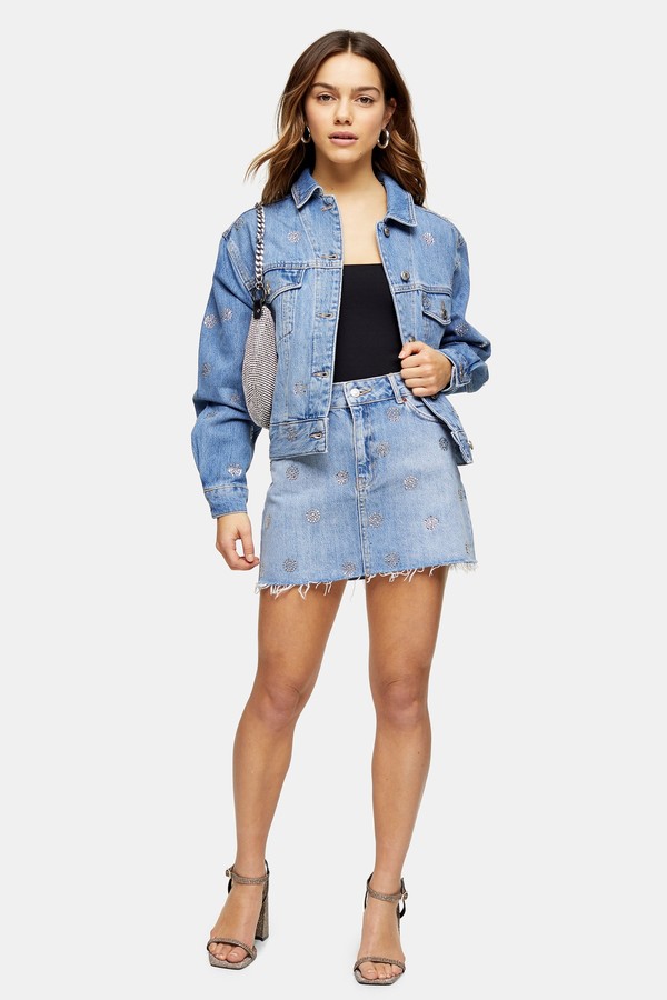 topshop diamante denim jacket