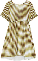 Thumbnail for your product : American Vintage Gingham crinkled cotton-blend gauze mini dress - Green - M/L