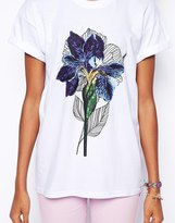 Thumbnail for your product : ASOS T-Shirt with Botanical Iris Print