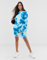 Thumbnail for your product : ASOS DESIGN tie dye sweat dress with open back