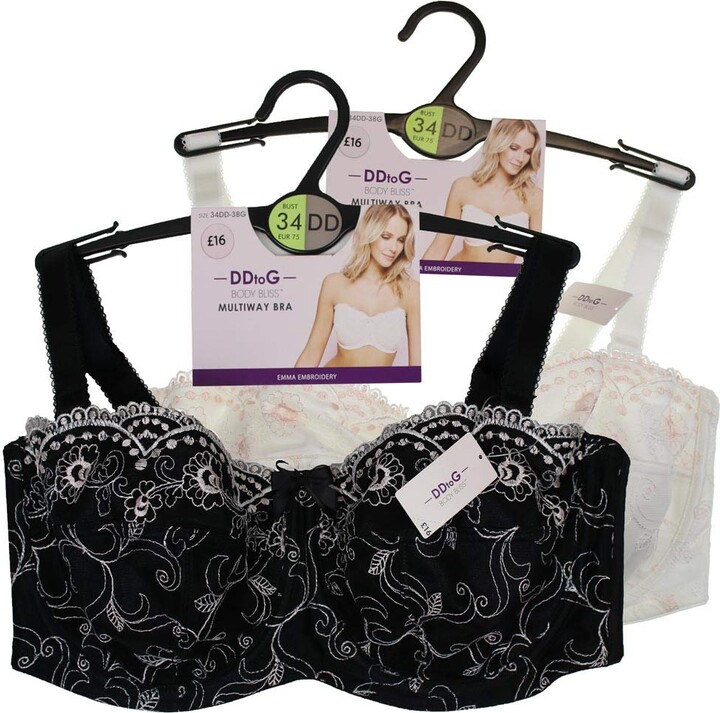 BHS Women Ladies Bra Bralette Non-Wired Non-padded Body Bliss Cotton Embroidered
