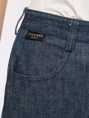 Chanel Pre Owned 1999 Flared Cropped Jeans