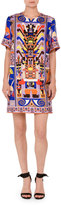 Thumbnail for your product : Emilio Pucci Printed Short-Sleeve Shift Dress, Purple/Blue