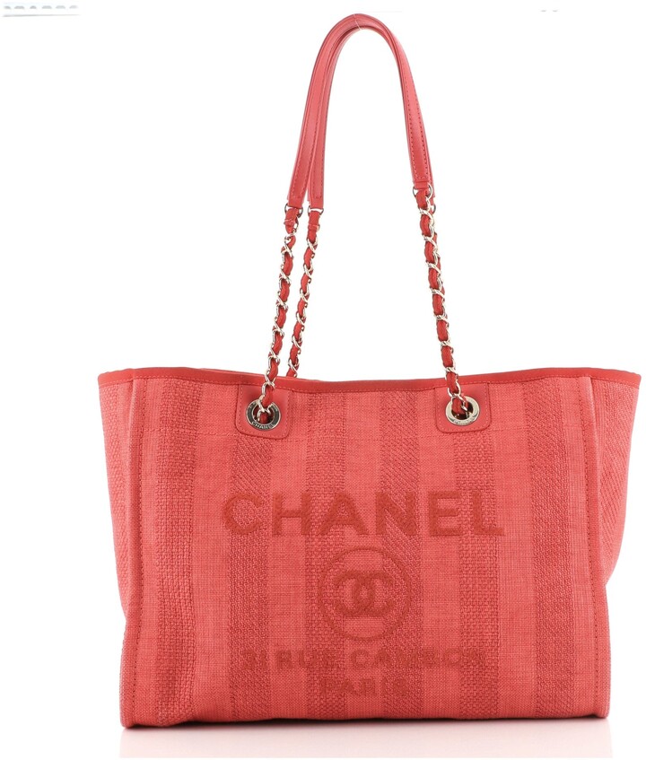 Chanel Deauville Tote Striped Raffia Small - ShopStyle