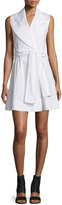 Thumbnail for your product : Maison Margiela Sleeveless Cotton Poplin Wrap Dress, White