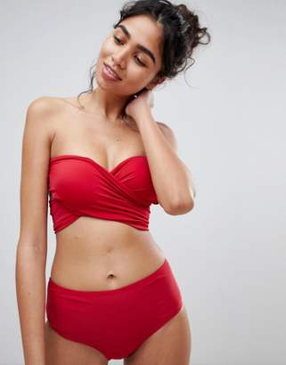 South Beach Wrap Over Bikini Set In Red