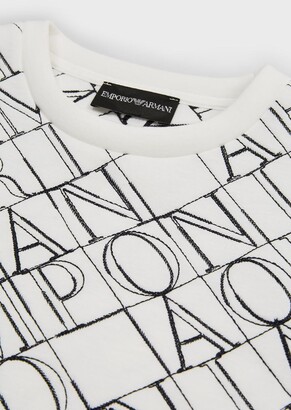 Emporio Armani Crew-Neck Sweatshirt With All-Over Stencilled Logo