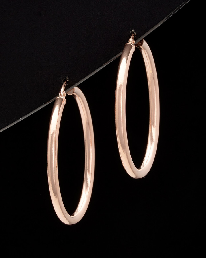 Italian Gold 14K Rose Gold Hoops