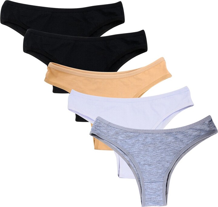Nightaste Women's 5-Pack Soft Cotton Tanga Panties Breathable Sport Half  Back Coverage Bikini Thong Underwear - Multi - XL - ShopStyle Knickers