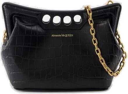 Alexander McQueen Mini The Peak Embossed Shoulder Bag