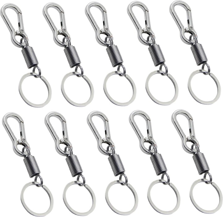 VALICLUD 10 Pcs Key Chain Car Spring Snap Hook Aluminum Key Ring