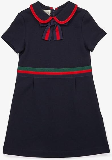 ligevægt vegetarisk Entreprenør Gucci Children Cotton Jersey Bow Dress (Little Kids/Big Kids) (Urban Blue) Girl's  Dress - ShopStyle