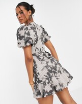 Thumbnail for your product : Jaded London Bleached Pinstripe Milkmaid Dress
