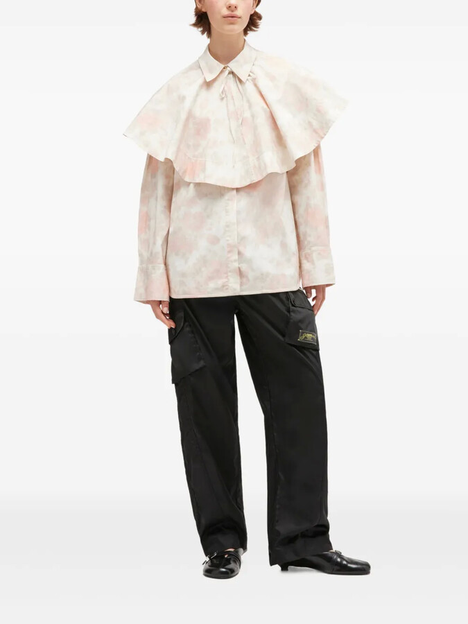 Ganni Ruffled Cotton Shirt