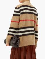 Thumbnail for your product : Burberry Gamtoos Icon Stripe-intarsia Mohair-blend Cardigan - Womens - Beige Multi