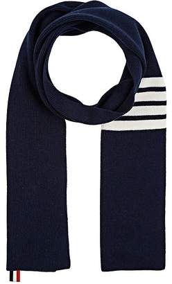 Thom Browne Men's Striped Rib-Knit Cashmere Scarf