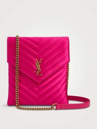 Pink Kate chain-tassel satin cross-body bag