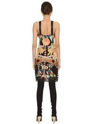 Givenchy Geometric Print Silk Satin & Lace Dress