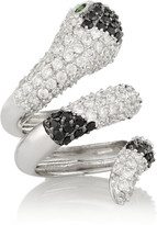 Thumbnail for your product : Noir Snake rhodium-plated crystal ring