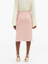 Thumbnail for your product : Giambattista Valli Faux Pearl-trimmed Cotton-blend Tweed Midi Skirt - Light Pink