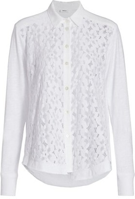 Wilt Mixed Lace Button-Up Shirt