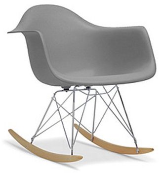 Baxton Studio Dario Gray Plastic Mid-Century Modern Shell Chair Set of 2