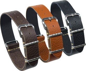 Dakota Calfskin Leather Black Watch Strap (Model: 18502)