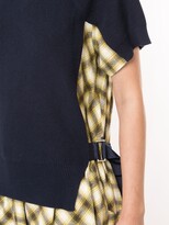 Thumbnail for your product : Sacai Layered Check Print Midi Dress