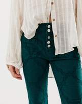 Thumbnail for your product : Free People Liv printed crop flare jeans-Blue