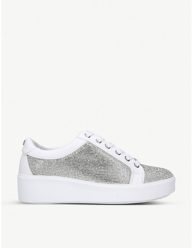 carvela silver trainers
