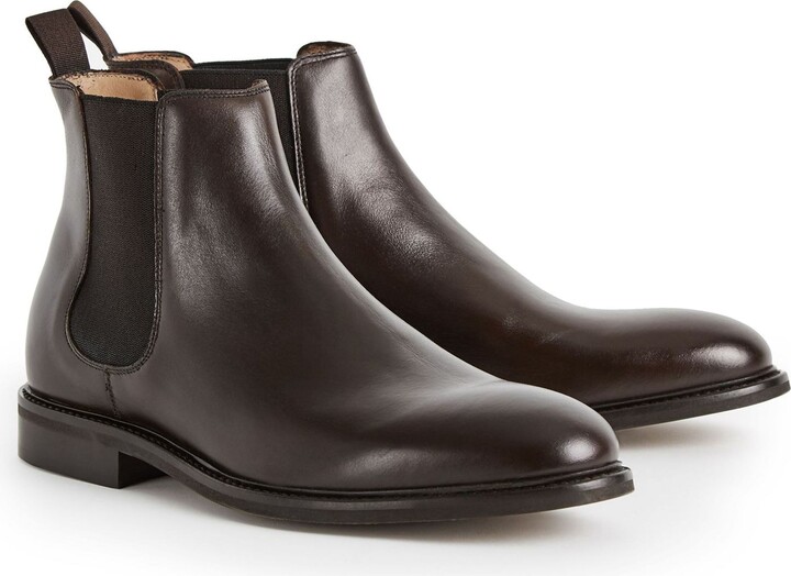 Reiss Dark Brown Tenor Leather Chelsea Boots ShopStyle