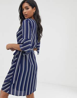UNIQUE21 stripe wrap dress