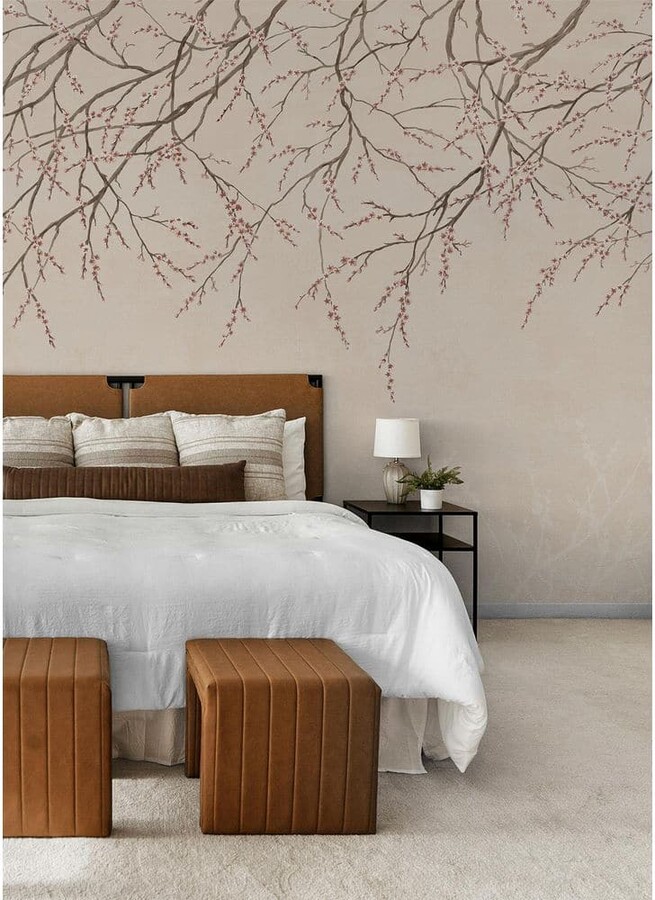 WallPops! Hanami Pink Self Adhesive Mural