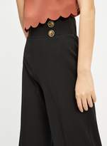Thumbnail for your product : Miss Selfridge Black D-ring Crop Wide Leg Trousers