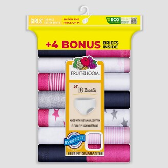 Fruit of the Loom Girls' 14 + 4 Bonus Pack Briefs - Colors May Vary 12 -  ShopStyle