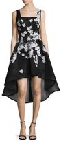 Thumbnail for your product : Jovani Sleeveless High-Low Lace-Trim Cocktail Dress, Black/White