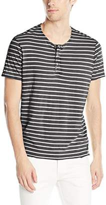 Calvin Klein Jeans Men's Short Sleeve Wash Stripe Henley Shirt