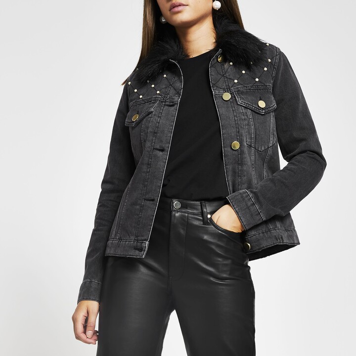 river island borg denim jacket