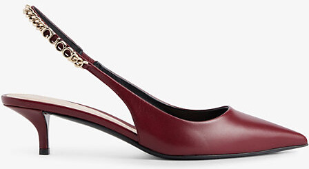 Gucci Womens Rosso Ancora Signoria Slingback Heeled Leather Pumps Eur 38/5 Uk Women