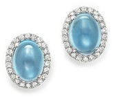 Thumbnail for your product : Bloomingdale's Blue Topaz Cabochon and Diamond Earrings in 14K White Gold - 100% Exclusive