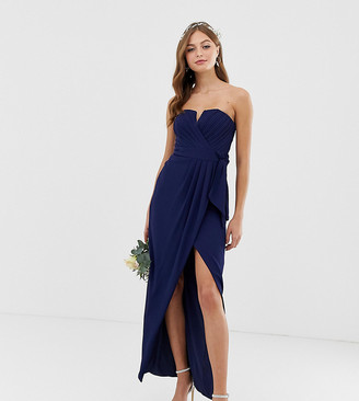 tfnc bridesmaid exclusive cami wrap maxi dress with fishtail in sage