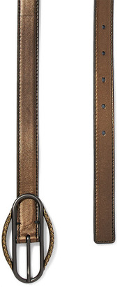 Bottega Veneta Metallic Leather Belt - Bronze