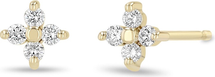 Zoë Chicco Small Diamond Quad Stud Earrings