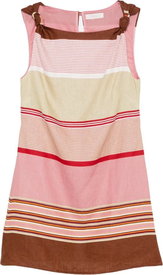 Faithfull The Brand Flor knot striped mini dress
