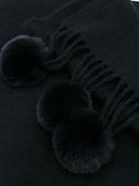 Thumbnail for your product : N.Peal fur bobble woven scarf