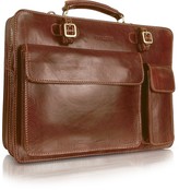 Thumbnail for your product : Chiarugi Handmade Brown Genuine Leather Double Gusset Briefcase