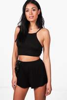 Thumbnail for your product : boohoo Amelia Strappy Crop & Shorts Co-Ord Set